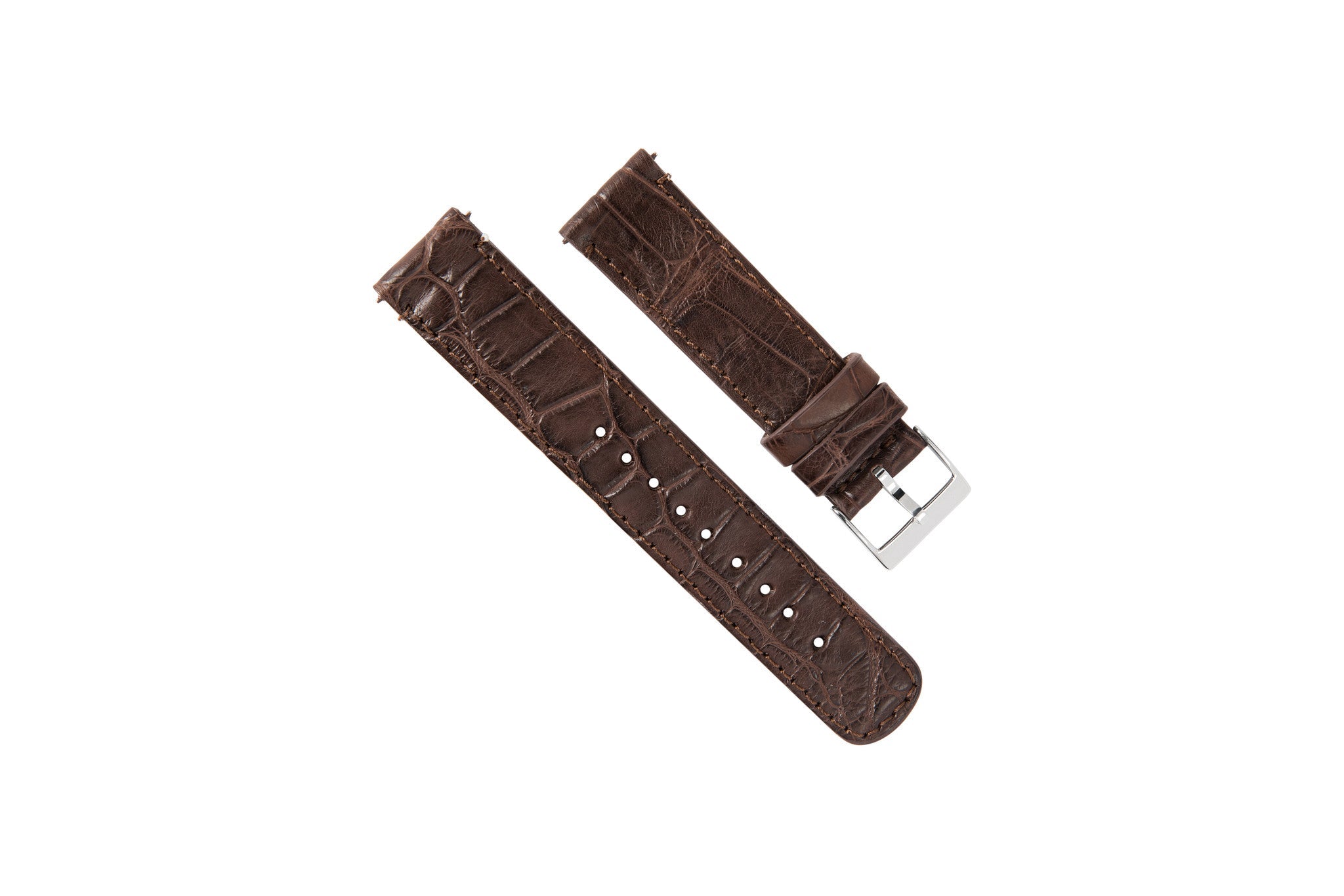 Genuine Alligator Brown Leather Watch Band, Made in USA - Grand