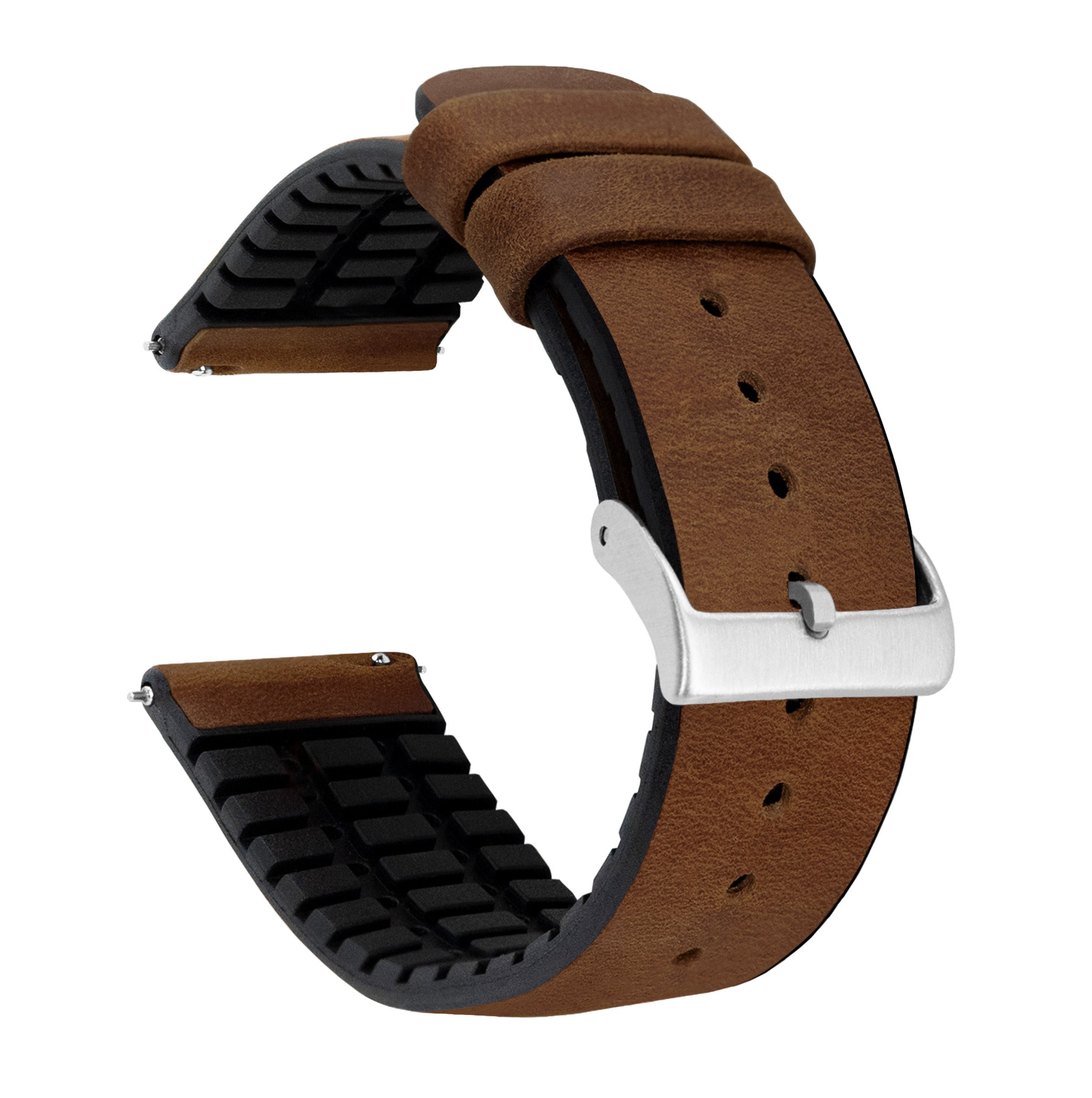 Withings ScanWatch 2 Leather And Rubber Hybrid Oak Brown Watch