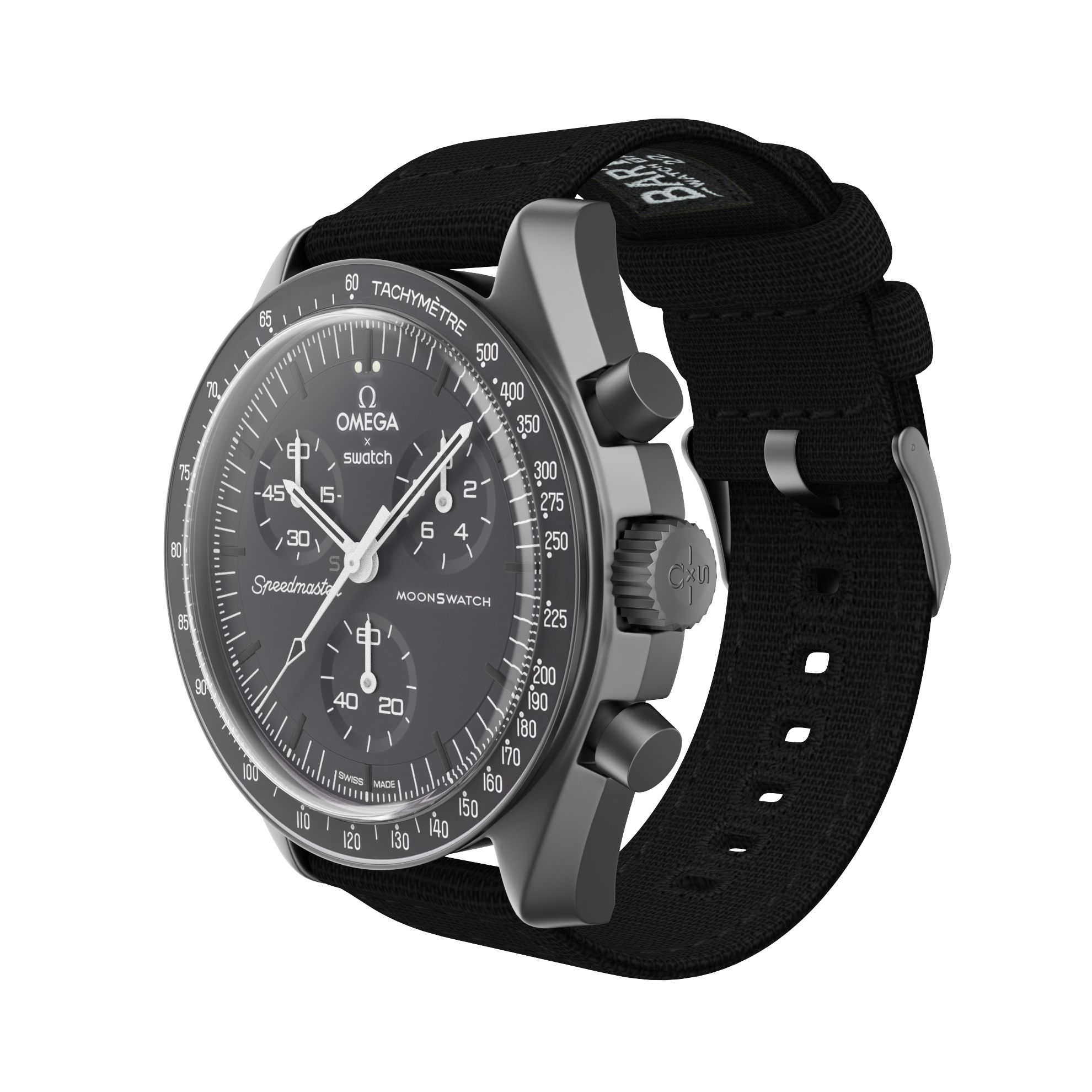 Omega Moonswatch Black Canvas Watch Band – Barton Watch Bands