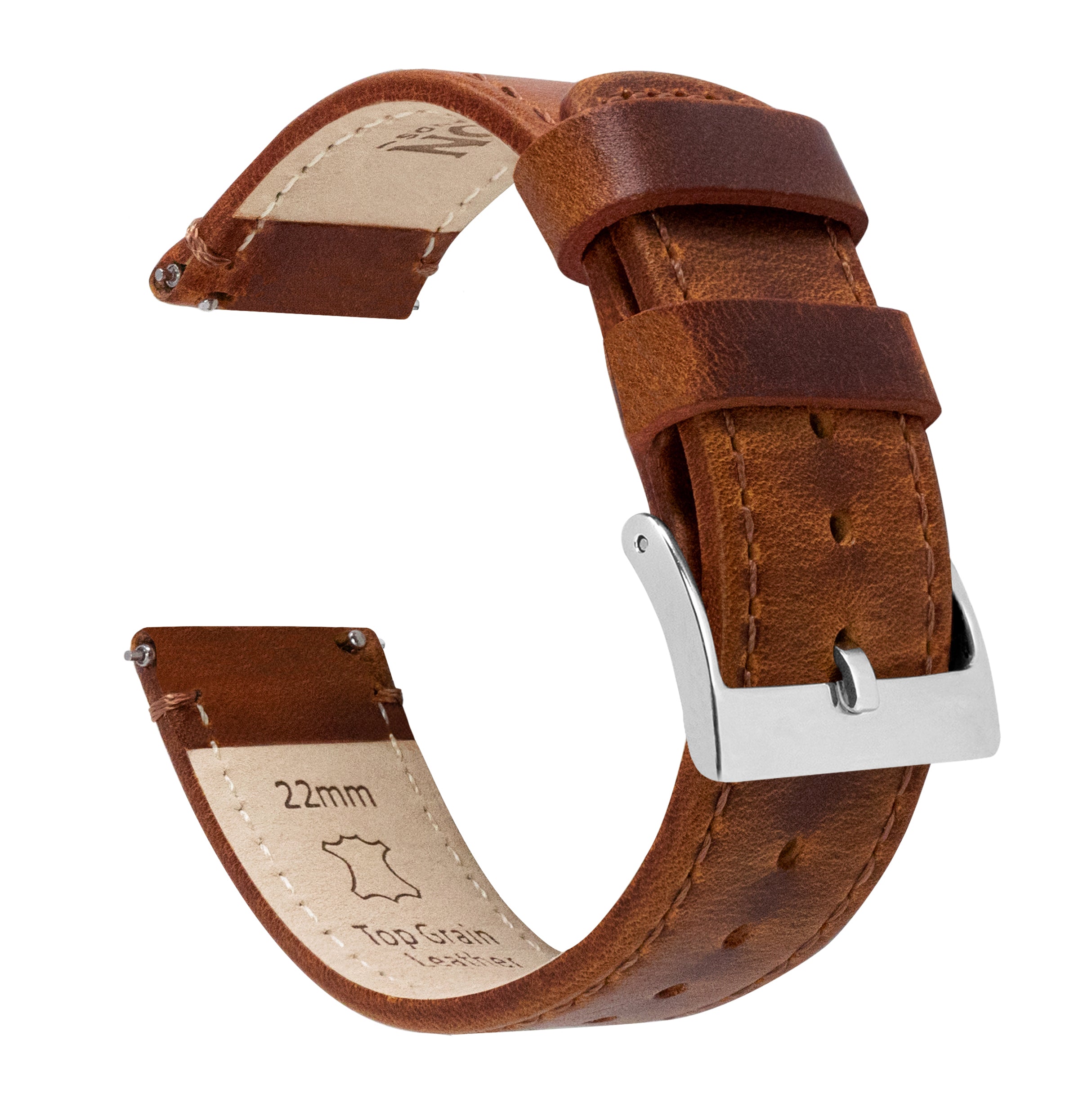 Fossil Gen 5 Weathered Brown Leather Watch Band – Barton  display picture 3