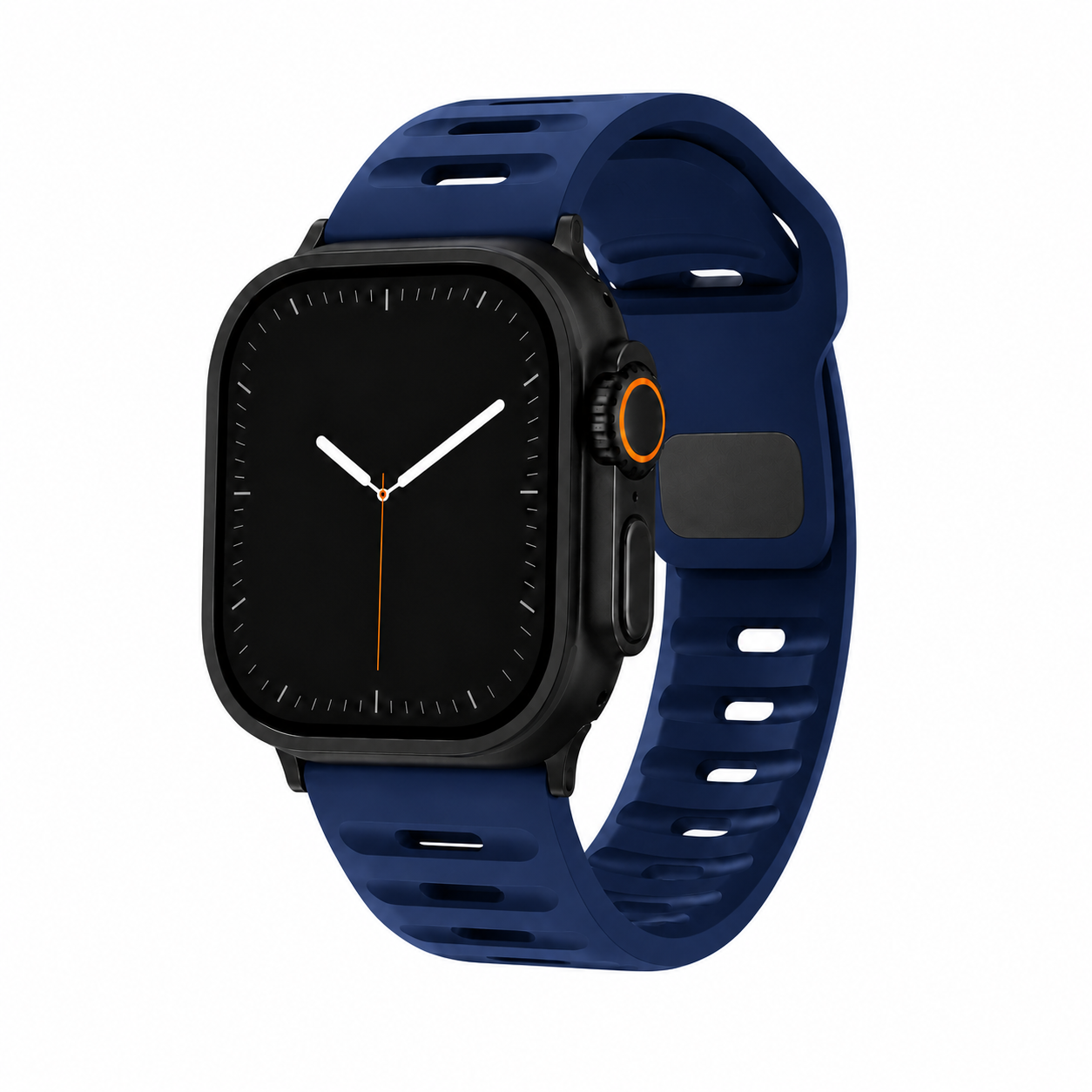 Apple Smartwatch with Navy Silicone Band Ritche Silicone Watch Bands Straps For Apple watch series main image 2