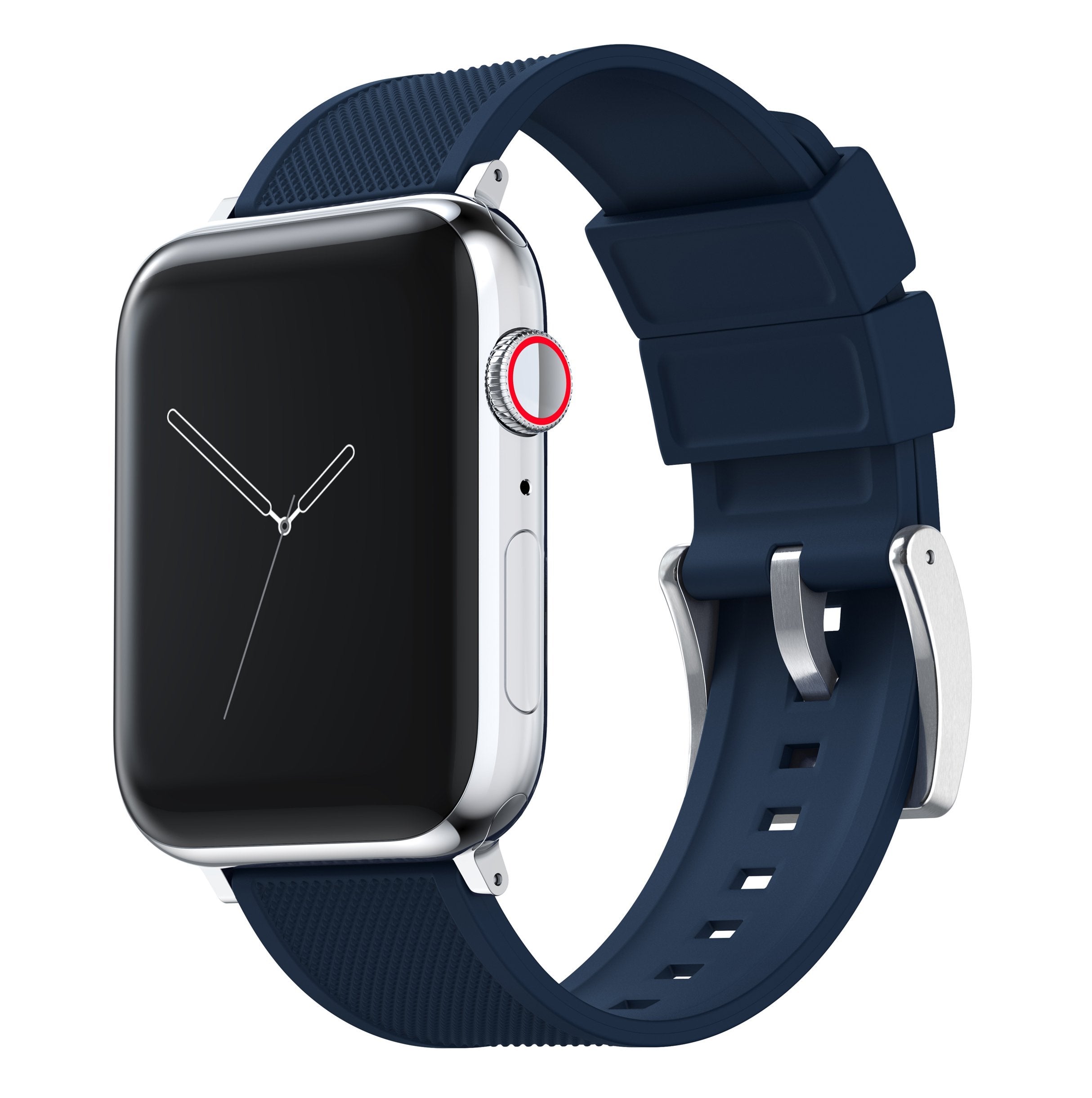 Apple Smartwatch with Navy Silicone Band Ritche Silicone Watch Bands Straps For Apple watch series main image 4