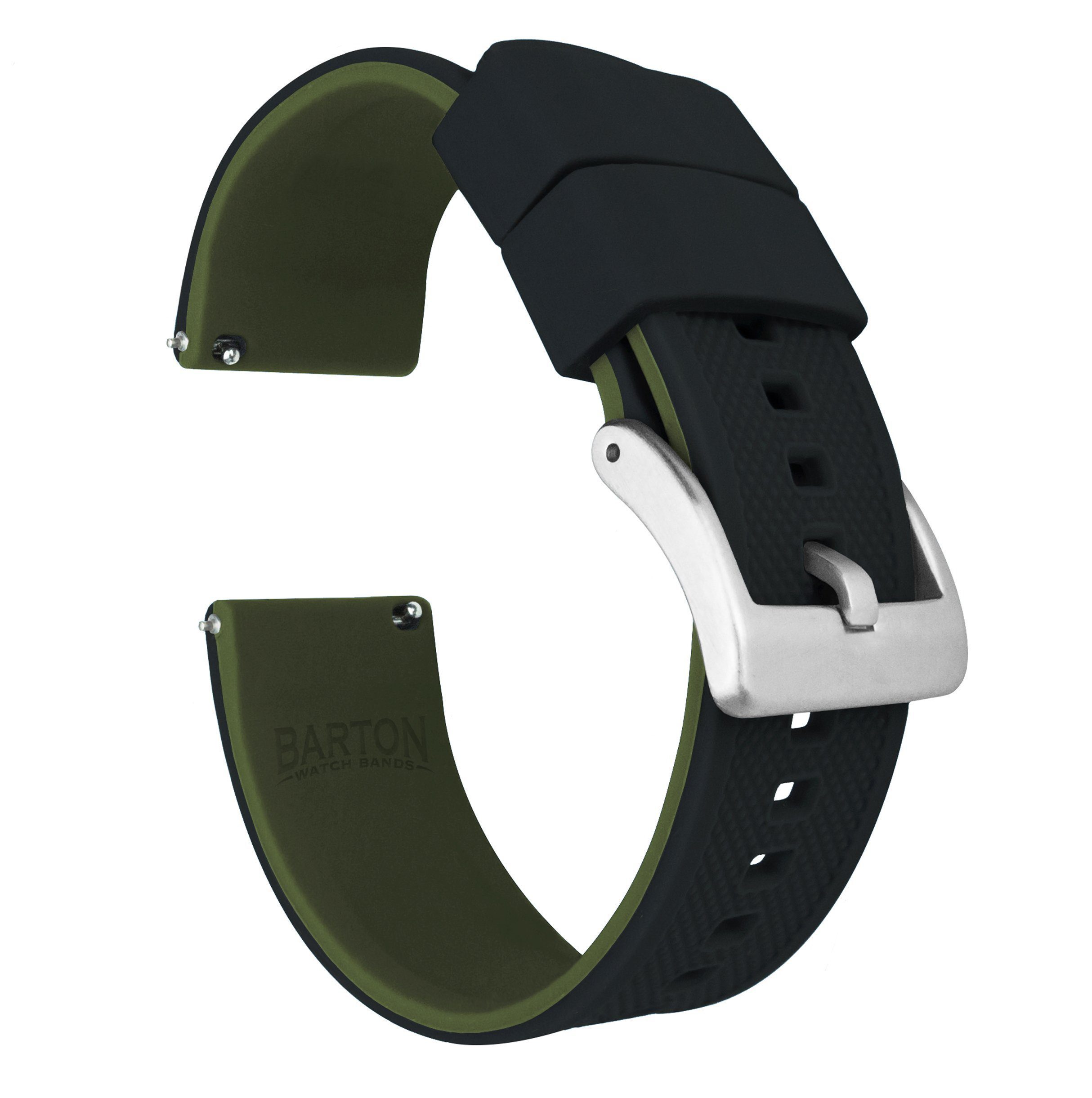 Unisex Dark Green Casual Stylish Ultra Thin Silicone Band Waterproof Wristwatch Textured Silicone Magnetic Watch Band — Ultra-Comfortable  main image 4